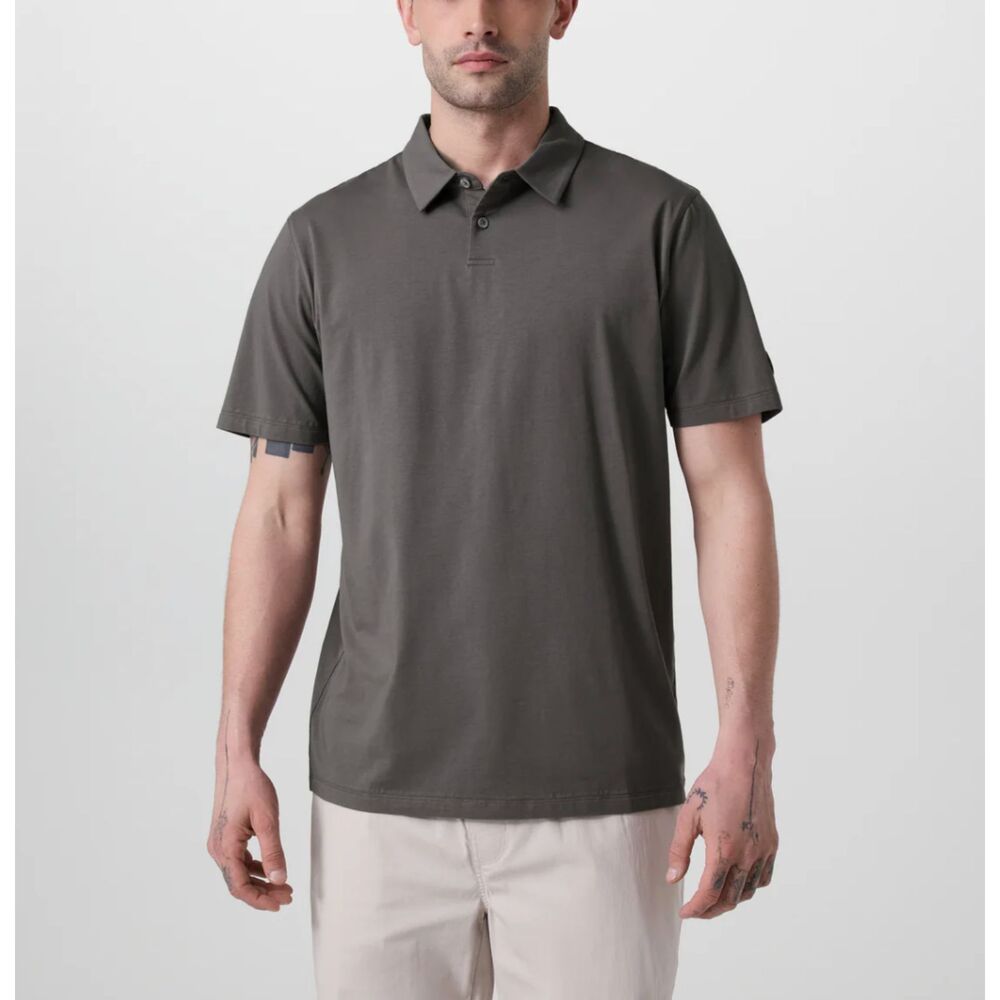 NWT Vuori Short-Sleeve Feather Polo Gray LARGE $88